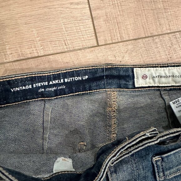 ANTHROPOLOGY ADRIANO GOLDSCHMIED WOMENS JEAN VINTAGE STEVIE ANKLE BUTTON SLIM 26 - Picture 7 of 10